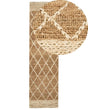 Runner Rug Beige Jute 80 x 300 cm Geometric Pattern Hand Woven Boho Hallway Bedroom Beliani