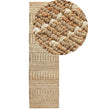 Runner Rug Beige Jute 80 x 300 cm Striped Pattern Hand Woven Boho Hallway Bedroom Beliani