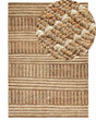 Area Rug Beige Jute 160 x 230 cm Striped Pattern Hand Woven Boho Hallway Bedroom Beliani