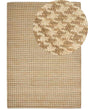 Area Rug Beige Jute 160 x 230 cm Houndstooth Pattern Hand Woven Boho Living Room Bedroom Beliani