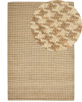 Area Rug Beige Jute 200 x 300 cm Houndstooth Pattern Hand Woven Boho Living Room Bedroom Beliani