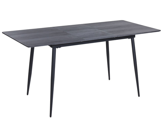 Dining Table Grey MDF Black Steel Legs 120/160 x 80 cm Extendable Top Rectangular Modern Design Beliani