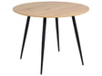 Round Dining Table Light MDF Tabletop Metal Steel Base Legs ø 100 cm 4 Seater Kitchen Furniture Beliani