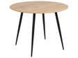 Round Dining Table Light MDF Tabletop Metal Steel Base Legs  100 cm 4 Seater Kitchen Furniture Beliani