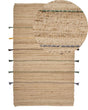 Area Rug Beige Jute 140 x 200 cm Solid With Tassels Beliani