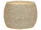 Pouffe Light Seagrass Water Hyacinth  40 cm Styrofoam Filling Stool Boho Style Beliani
