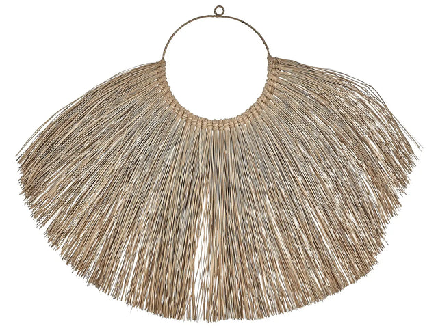 Wall Decor Light Colour Water Hyacinth Fibres Round Art Accessory Decoration Boho Beliani