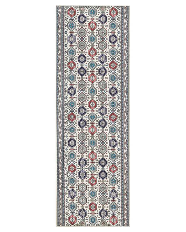 Runner Rug Multicolour Polyester 80 x 240 cm Oriental Pattern Anti-Slip Bottom Vintage Style Modern Hallway Beliani