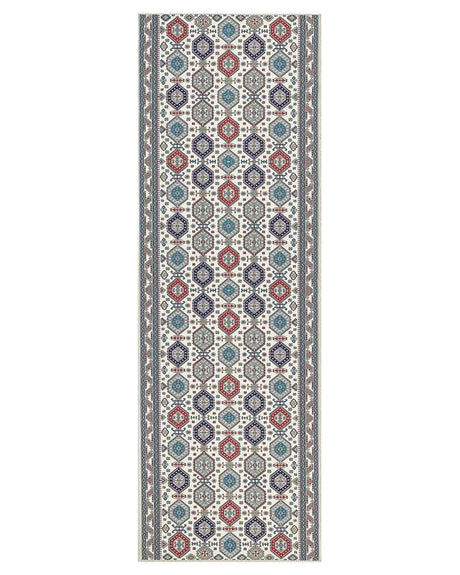 Runner Rug Multicolour Polyester 80 x 240 cm Oriental Pattern Anti-Slip Bottom Vintage Style Modern Hallway Beliani