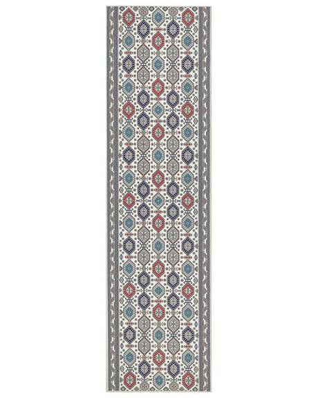 Runner Rug Multicolour Polyester 80 x 300 cm Oriental Pattern Anti-Slip Bottom Vintage Style Modern Hallway Beliani