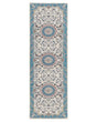 Runner Rug Beige and Blue Polyester 80 x 240 cm Oriental Pattern Anti-Slip Bottom Vintage Style Modern Hallway Beliani