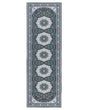 Runner Rug Blue Polyester 80 x 240 cm Oriental Pattern Anti-Slip Bottom Vintage Style Modern Hallway Beliani