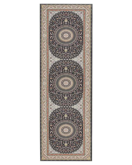 Runner Rug Multicolour Polyester 80 x 240 cm Oriental Pattern Anti-Slip Bottom Vintage Style Modern Hallway Beliani