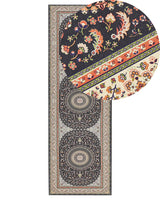 Runner Rug Multicolour Polyester 80 x 240 cm Oriental Pattern Anti-Slip Bottom Vintage Style Modern Hallway Beliani