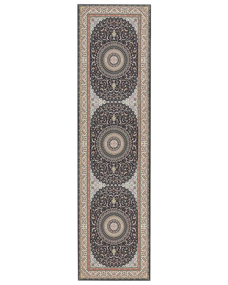 Runner Rug Multicolour Polyester 80 x 300 cm Oriental Pattern Anti-Slip Bottom Vintage Style Modern Hallway Beliani