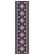 Runner Rug Blue and Red Polyester 80 x 300 cm Oriental Pattern Anti-Slip Bottom Vintage Style Modern Hallway Beliani