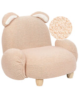 Animal Armchair Beige Polyester Upholstery Nursery Furniture Seat for Children Modern Design Rabbit Shape Beliani