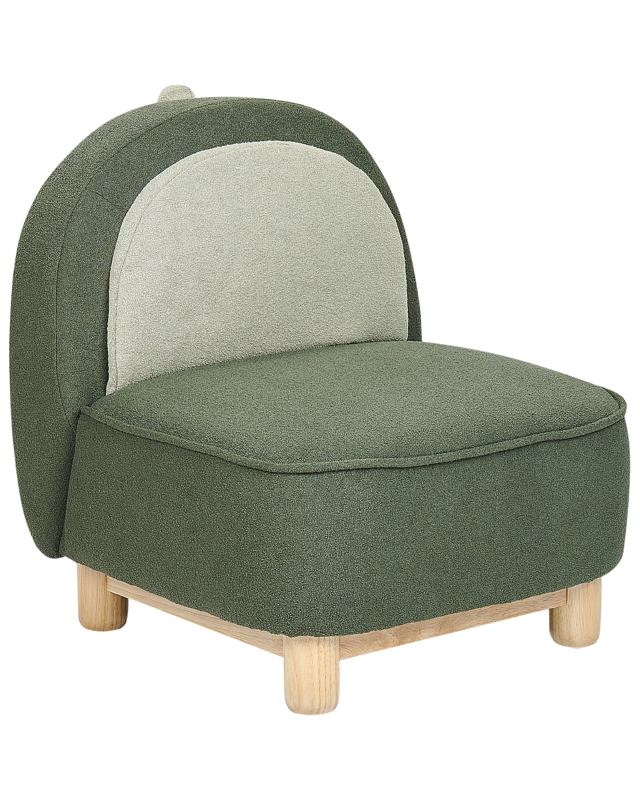 Animal Chair Dark Green Polyester Upholstery Armless Nursery Furniture Seat for Children Modern Design Triceratops Shape Beliani