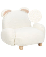 Animal Armchair White Polyester Upholstery Nursery Furniture Seat for Children Modern Design Rabbit Shape Beliani