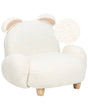 Animal Armchair White Polyester Upholstery Nursery Furniture Seat for Children Modern Design Rabbit Shape Beliani
