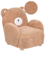 Animal Chair Brown Faux Fur Upholstery with Armrests Nursery Furniture Seat for Children Modern Design Bear Shape Beliani
