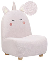 Animal Chair Pink Polyester Upholstery Armless Nursery Furniture Seat for Children Modern Design Unicorn Shape Beliani