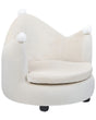 Chair Beige Velvet Upholstery with Armrests Nursery Furniture Seat for Children Modern Design Crown Shape Beliani
