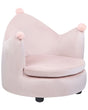 Chair Pastel Pink Velvet Upholstery with Armrests Nursery Furniture Seat for Children Modern Design Crown Shape Beliani