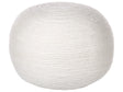 Pouf White Wool EPS Filling Round  50 cm Ottoman Handwoven Boho Style Beliani