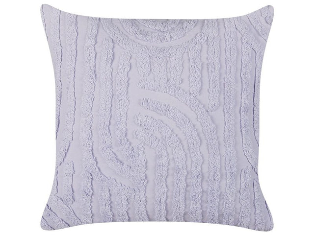 Decorative Cushion Violet Cotton Polyester Filling 45 x 45 cm Abstract Pattern Square Modern Home Accessory Living Room Bedroom Beliani