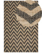 Area Rug Beige Black Jute 200 x 300 cm Braided Handmade Natural Boho Style Textile Beliani