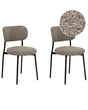 Set of 2 Dining Chairs Beige Taupe Boucle Seats Armless Metal Legs for Dining Room Kitchen  Beliani