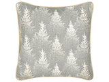 Scatter Cushion Grey 45 x 45 cm Christmas Tree Pattern Cotton Removable Covers Living Room Bedroom Beliani