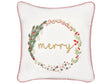 Scatter Cushion White Velvet Fabric 45 x 45 cm Christmas Motif Cotton Removable Covers Living Room Bedroom Beliani