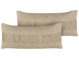 Set of 2 Decorative Cushions Beige Jute 30 x 70 cm Woven Removable with Zipper Boho Decor Accessories Beliani