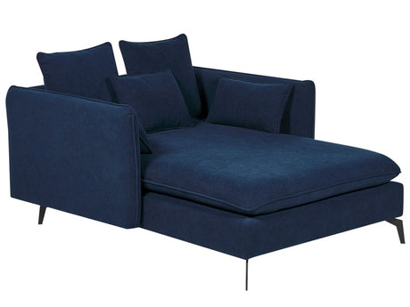 Chaise Lounge Blue Polyester Fabric Upholstery Armrests Cushion Backrest Modern Design Symmetrical Living Room Beliani