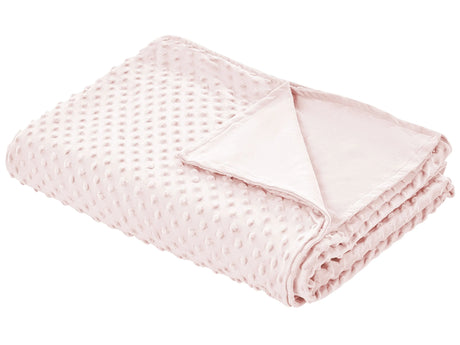 Weighted Blanket Cover Pink Polyester Fabric 100 x 150 cm Dotted Pattern Modern Design Bedroom Textile Beliani