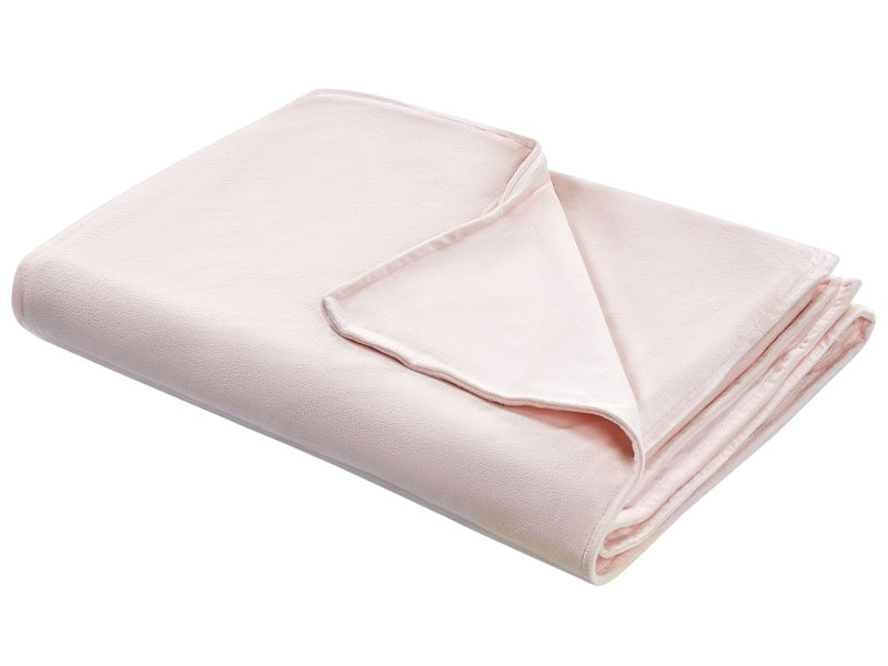 Weighted Blanket Cover Pink Polyester Fabric 100 x 150 cm Solid Pattern Modern Design Bedroom Textile Beliani