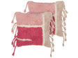 Set of 2 Tufted Scatter Cushions Pink Cotton 45 x 45 cm with Tassels Boho Style Decor Accessories Beliani