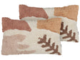 Set of 2 Tufted Scatter Cushions Multicolour Cotton 30 x 50 cm Boho Style Decor Accessories Beliani