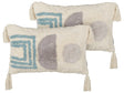 Set of 2 Tufted Scatter Cushions Multicolour Cotton 30 x 50 cm Boho Style with Tassels  Decor Accessories Beliani