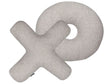 Set of 2 Letter Cushions Light Grey Teddy Fabric XO Throw Pillows Beliani