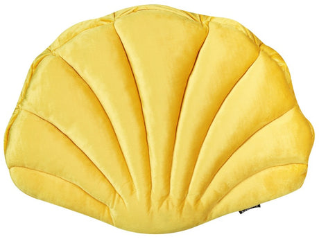 Seashell Scatter Cushion Yellow Velvet Scallop Shape Throw Pillow Decoration Marine Theme Textiles Beliani