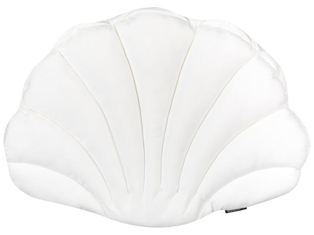 Seashell Scatter Cushion Off-White Velvet Scallop Shape Throw Pillow Decoration Marine Theme Textiles Beliani