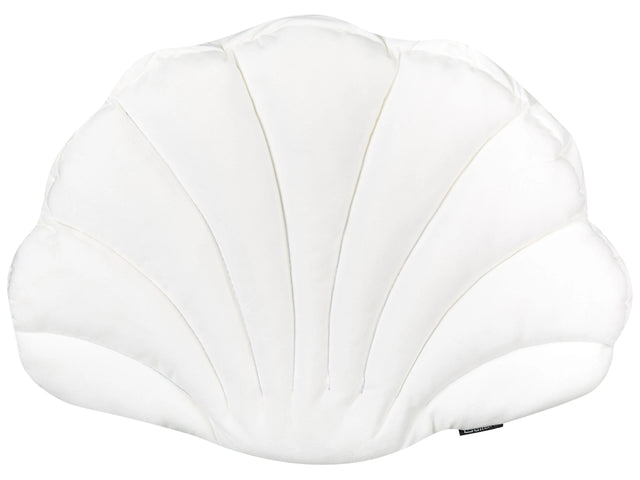 Seashell Scatter Cushion Off-White Velvet Scallop Shape Throw Pillow Decoration Marine Theme Textiles Beliani