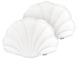Set of 2 Seashell Scatter Cushions Off-White Velvet Scallop Shape Throw Pillow Decoration Marine Theme Textiles Beliani