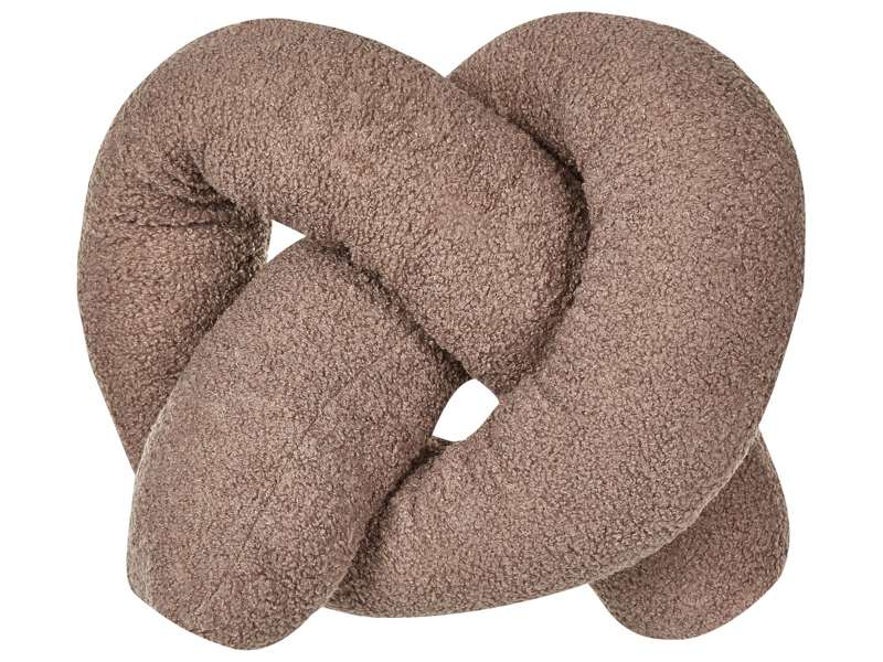 Cushion Brown 172 x 14 cm Teddy Fabric Throw Pillow Decorative Soft Filling Multiple Shapes Accessories Living Room Bedroom Beliani