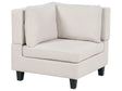 Corner 1-Seat Section Light Beige Polyester Fabric Upholstered Armchair with Cushion Module Piece Modular Sofa Element Beliani