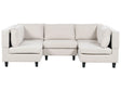 Modular Sofa Light Beige Fabric Upholstered U-Shaped 5 Seater with Ottoman Cushioned Backrest Modern Living Room Couch Beliani