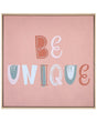 Canvas Art Print Pink 63 x 63 cm Text Pattern Square Shape MDF Frame Eclectic Modern Living Room Hallway Beliani